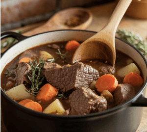 Hearty Beef Stew Ready to Serve