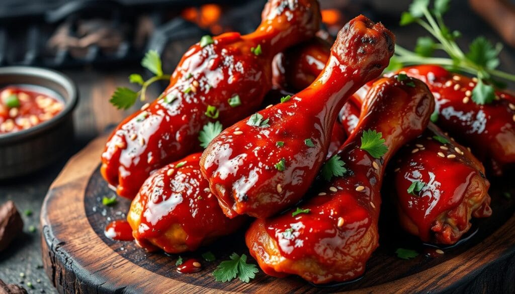 smoked gochujang chicken drumsticks