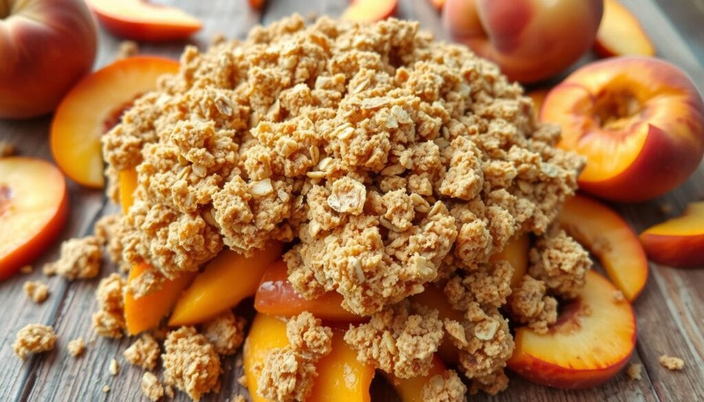 peach cobbler crumble topping