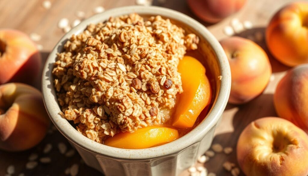 peach crumble dessert