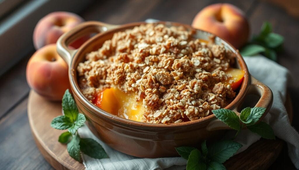 peach crumble with oats