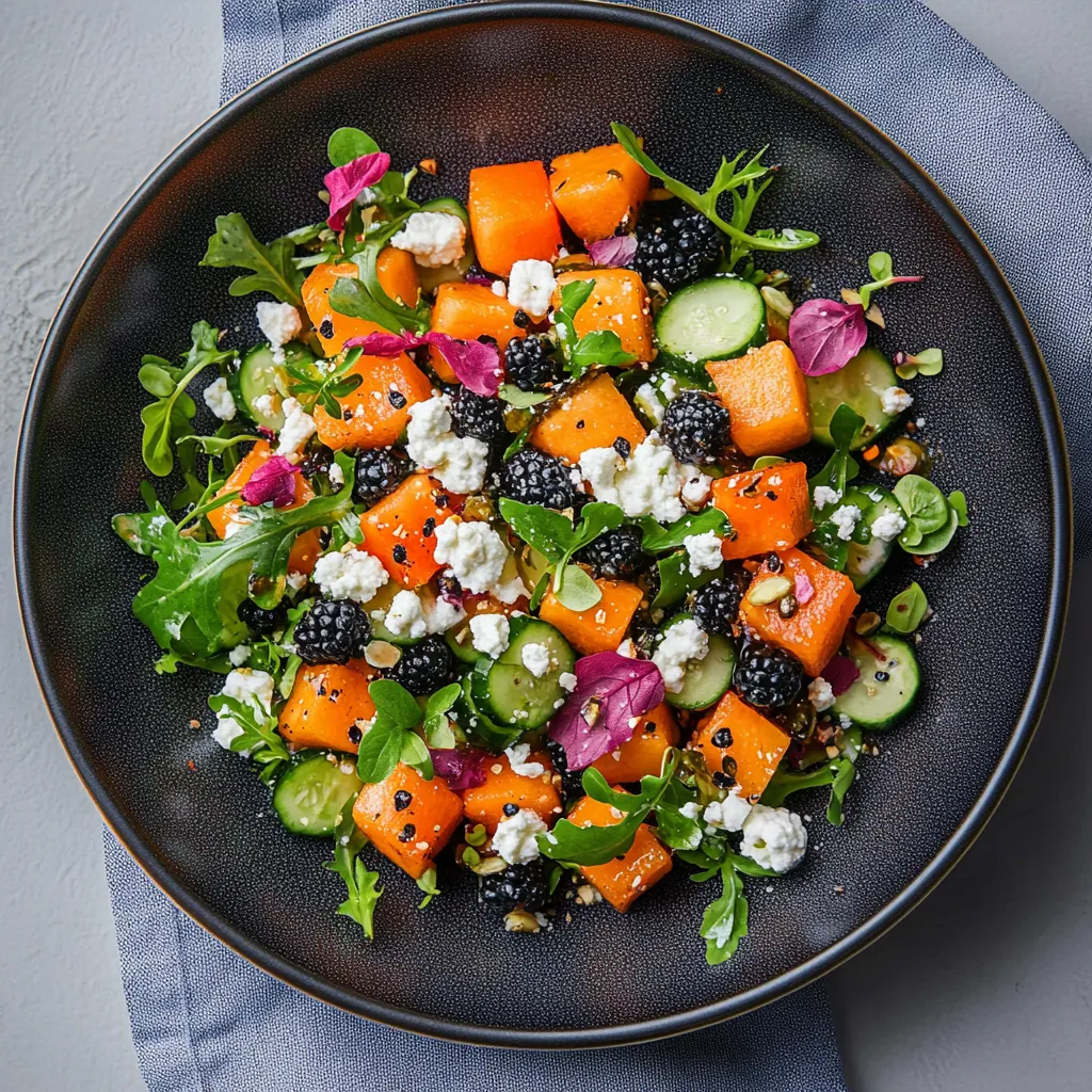 WATERMELON SALAD WITH CUCUMBER AND FETA
