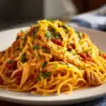 Deliciously Tender Creamy CrockPot Chicken Spaghetti Recipe 10 Creamy 5-ingredient CrockPot chicken spaghetti with melted cheese