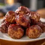Delicious Honey BBQ Crockpot Meatballs Easy Quick Recipe 10 Tender honey BBQ crockpot meatballs coated in glossy, smoky sauce