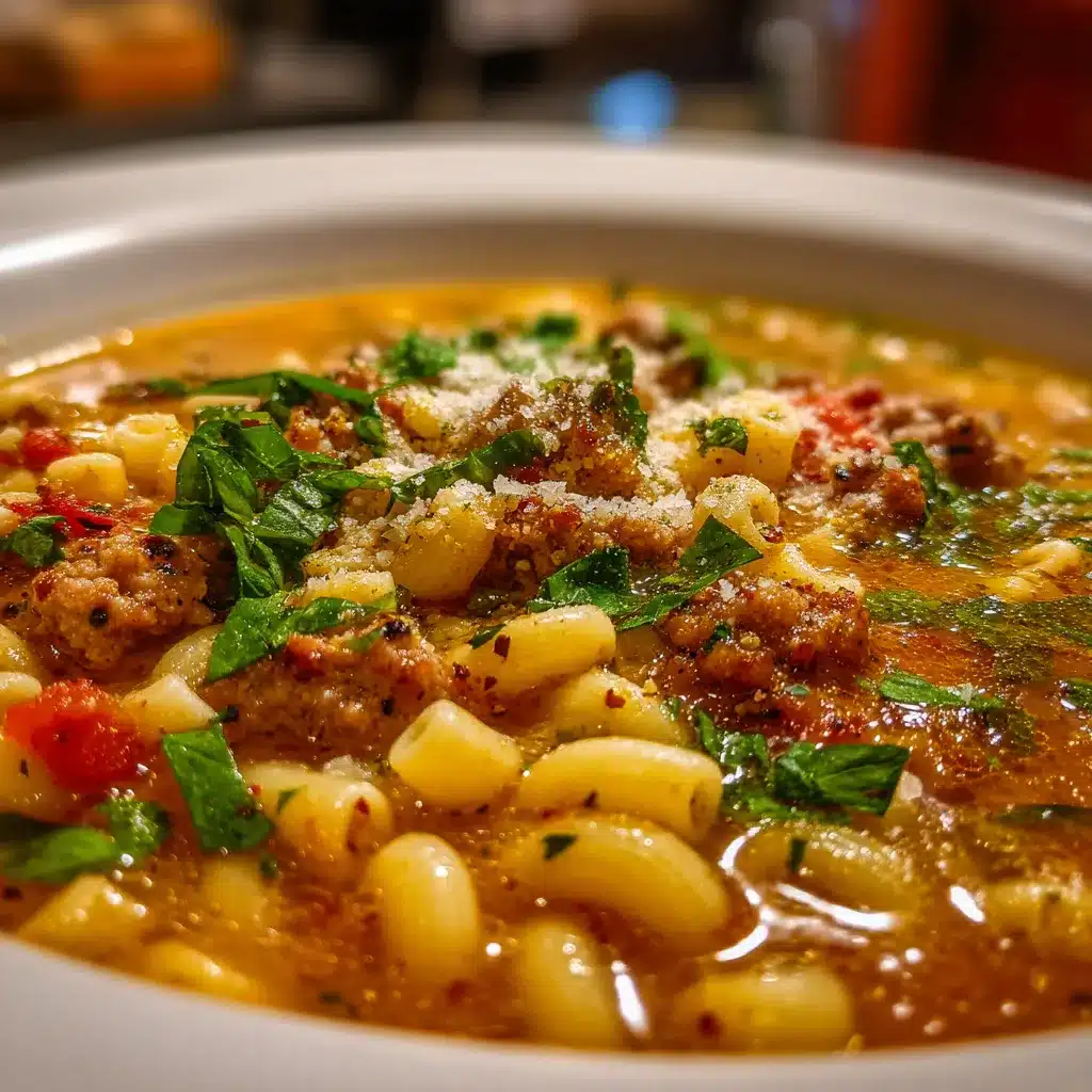 Savory Parmesan Italian Sausage Ditalini Soup