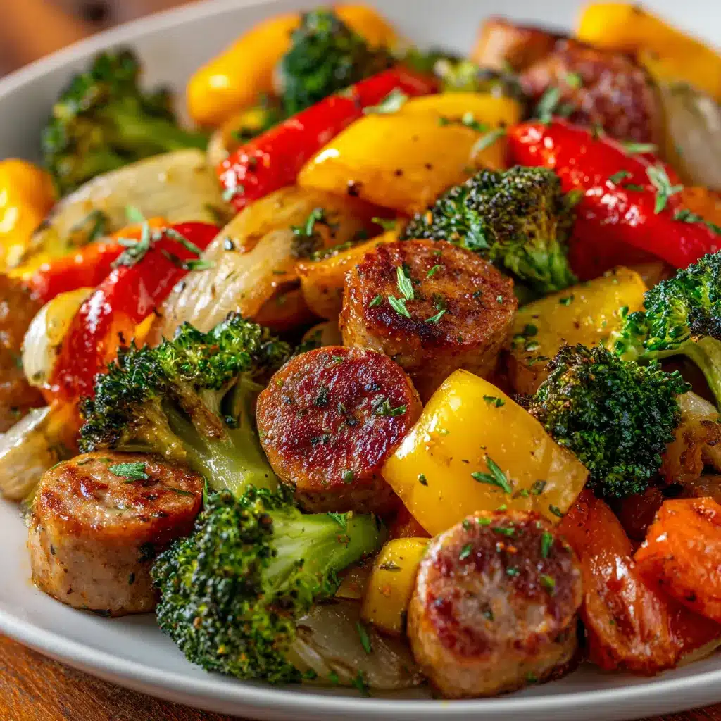 Delicious Sheet Pan Sausage and Veggie OnePan Meal 7 Sheet Pan Sausage and upscaled 6870b8926bff5