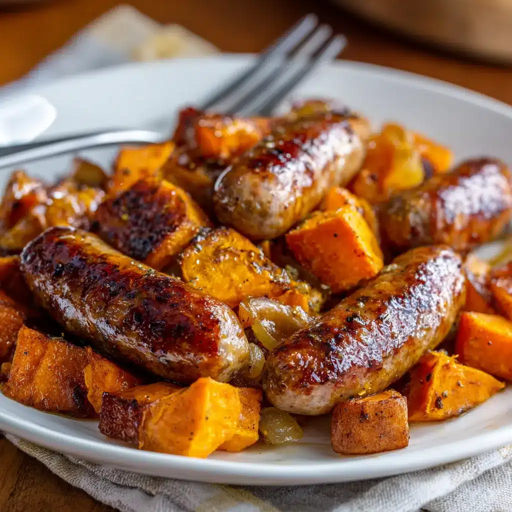 Easy Sheet Pan Roasted Sausage Sweet Potatoes Recipe