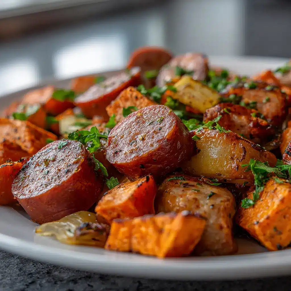 Easy Sheet Pan Roasted Sausage Sweet Potatoes Recipe 6 Sheet pan sausage and upscaled 686fac7143184