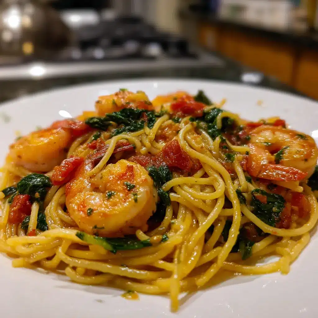 Delicious Tomato Spinach Shrimp Pasta Recipe 8 tomato spinach shrimp pasta upscaled 6870562156fb9
