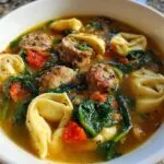 Autumn Soup - Sausage Tortellini Soup with Spinach