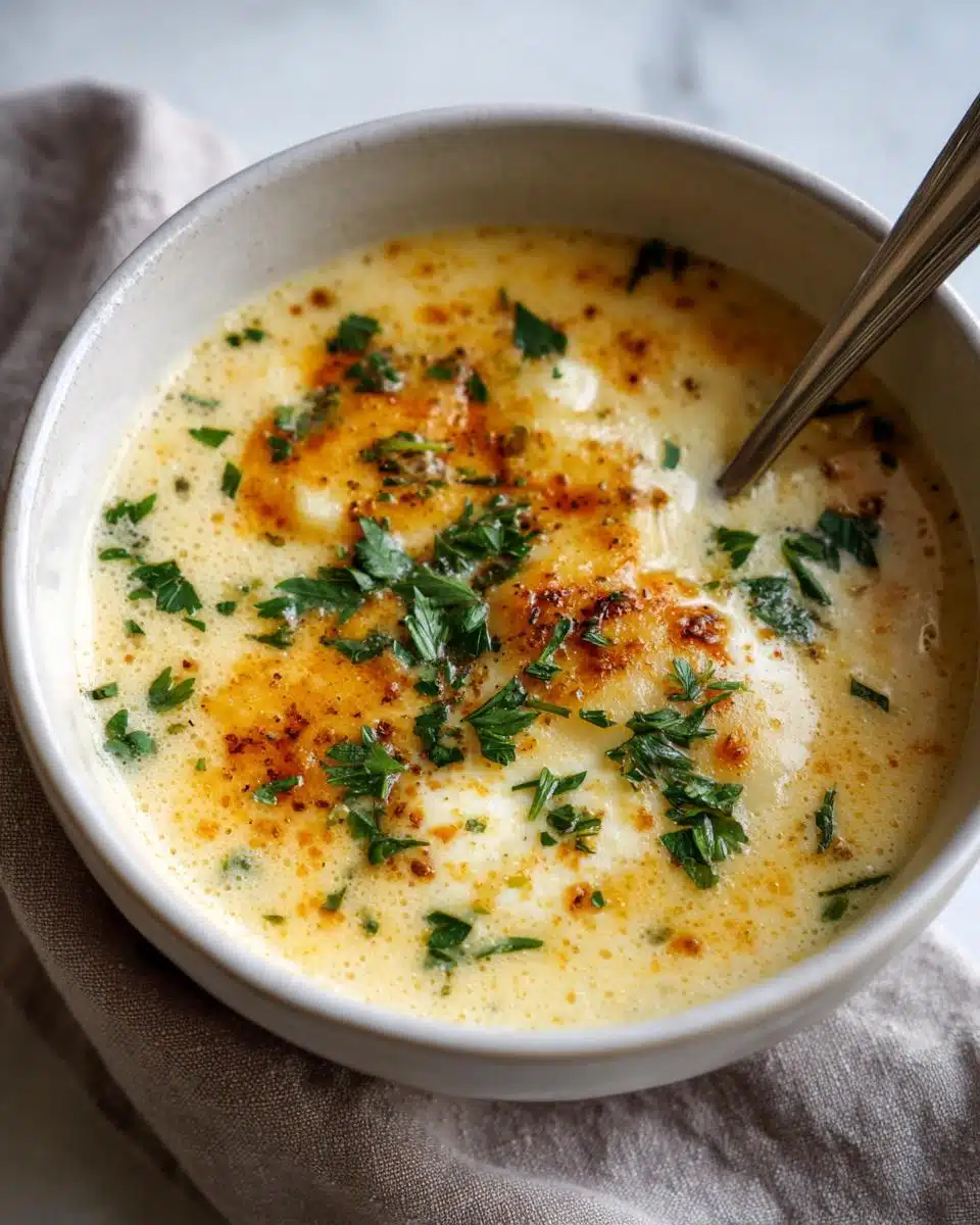 Cheddar Garlic Herb Potato Soup