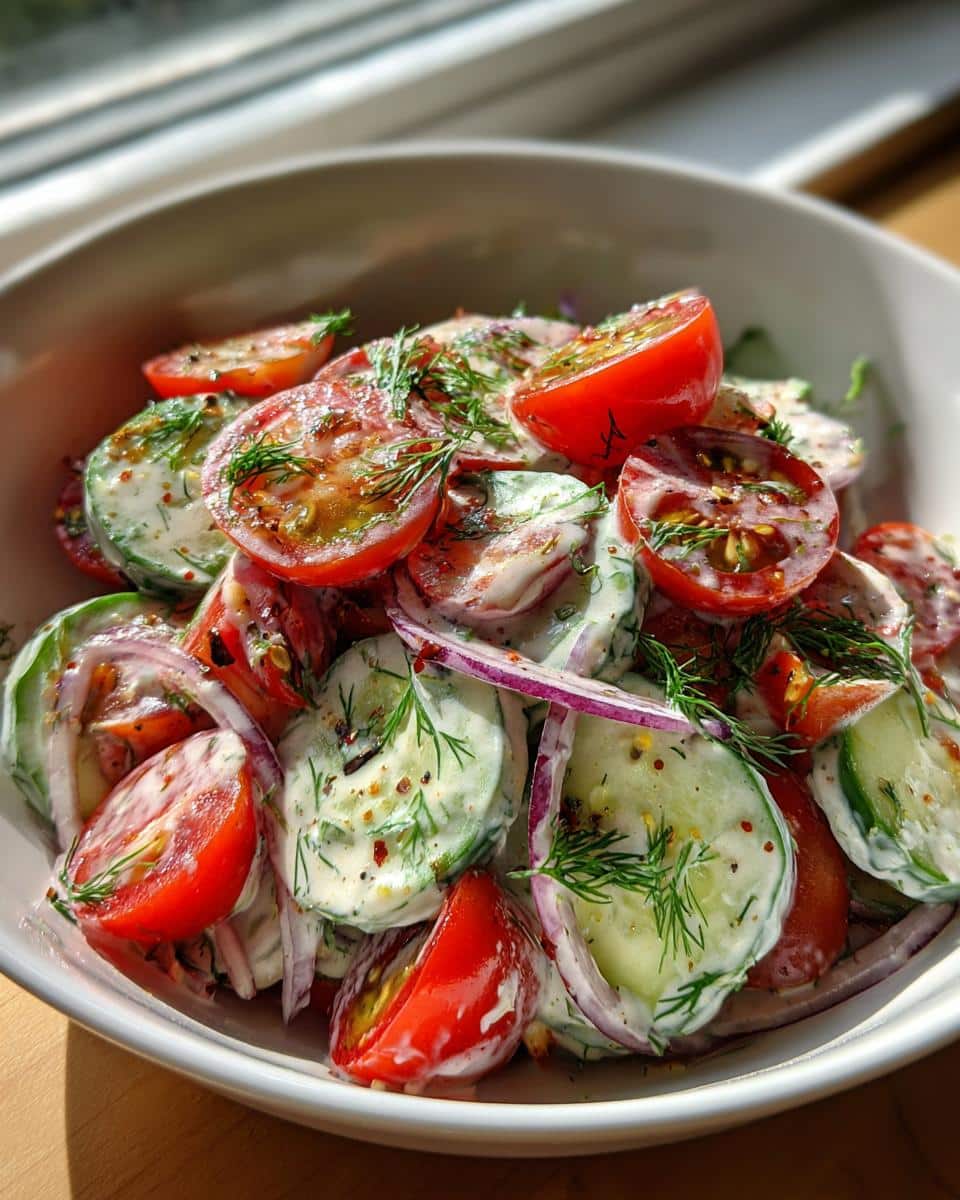 Creamy Cucumber Tomato Salad - detail 2