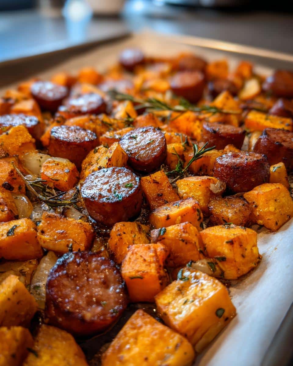 Crispy Sheet Pan Sausage and Sweet Potatoes - detail 1