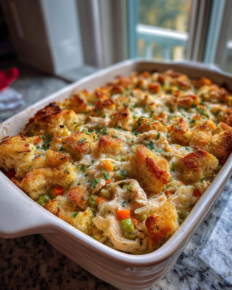 Easy Chicken & Stuffing Casserole