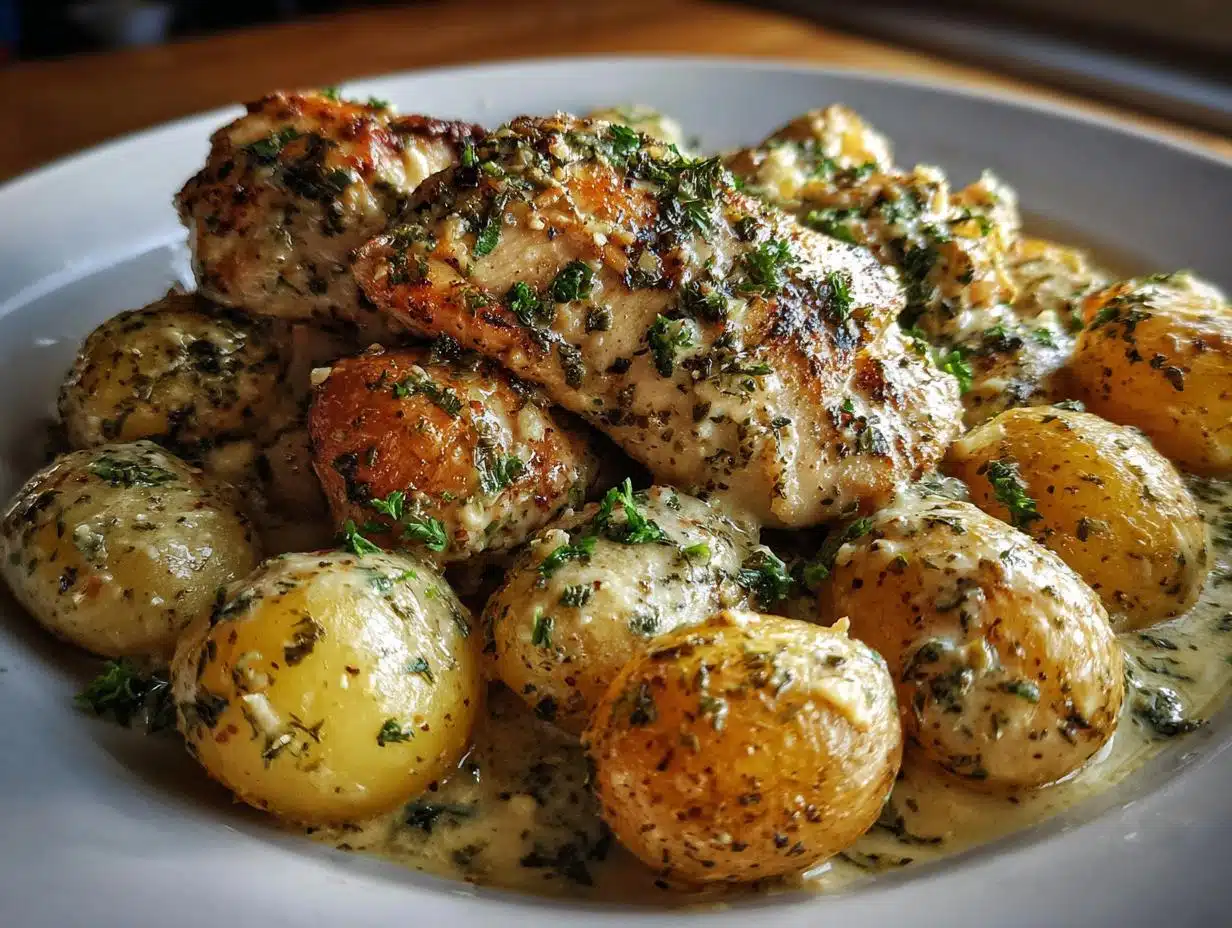 Garlic Parmesan Crockpot Chicken and Potatoes - detail 1