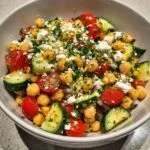Healthy Chickpea Cucumber Salad with Feta & Tomatoes