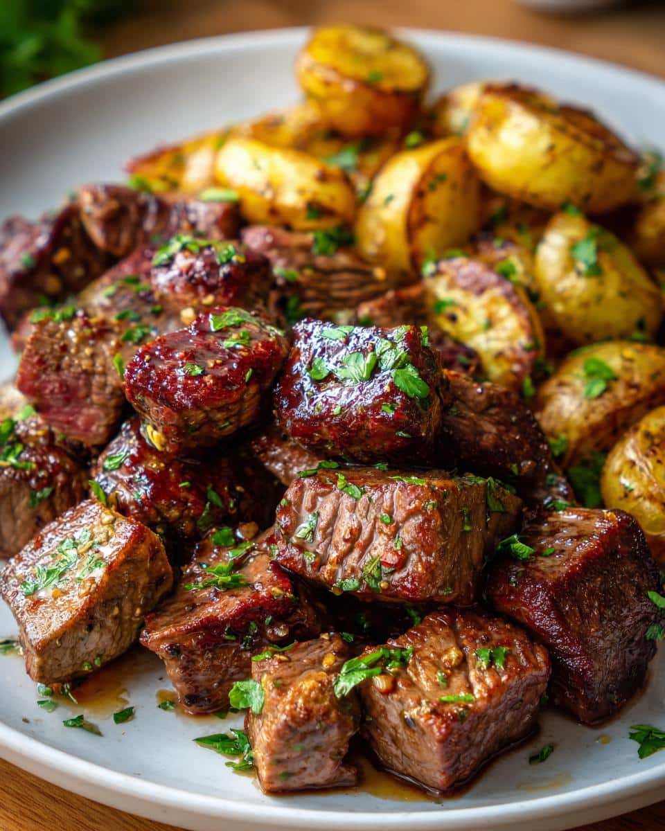 Quick & Irresistible Garlic Steak Bites and Potatoes - detail 1