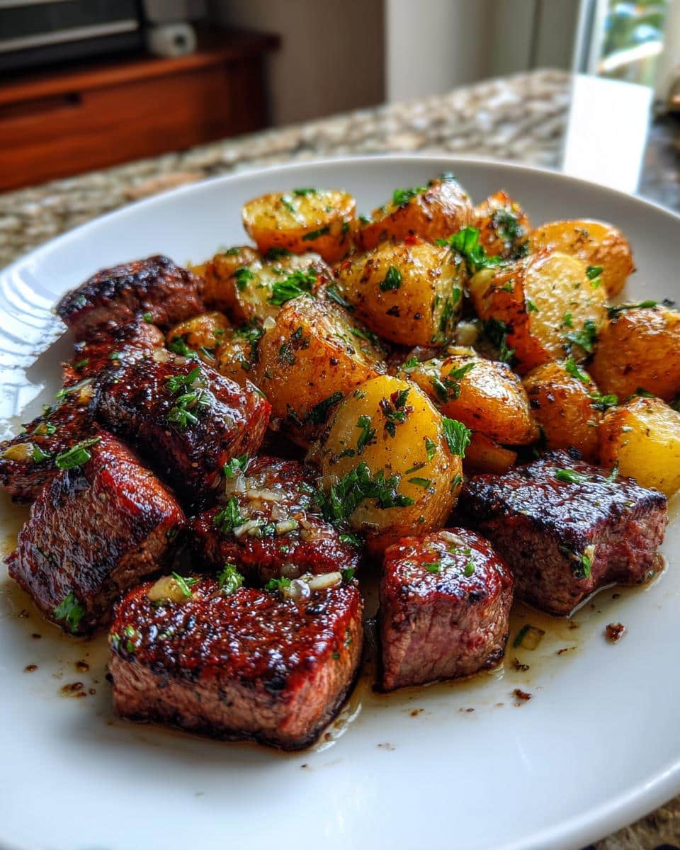 Quick & Irresistible Garlic Steak Bites and Potatoes - detail 3