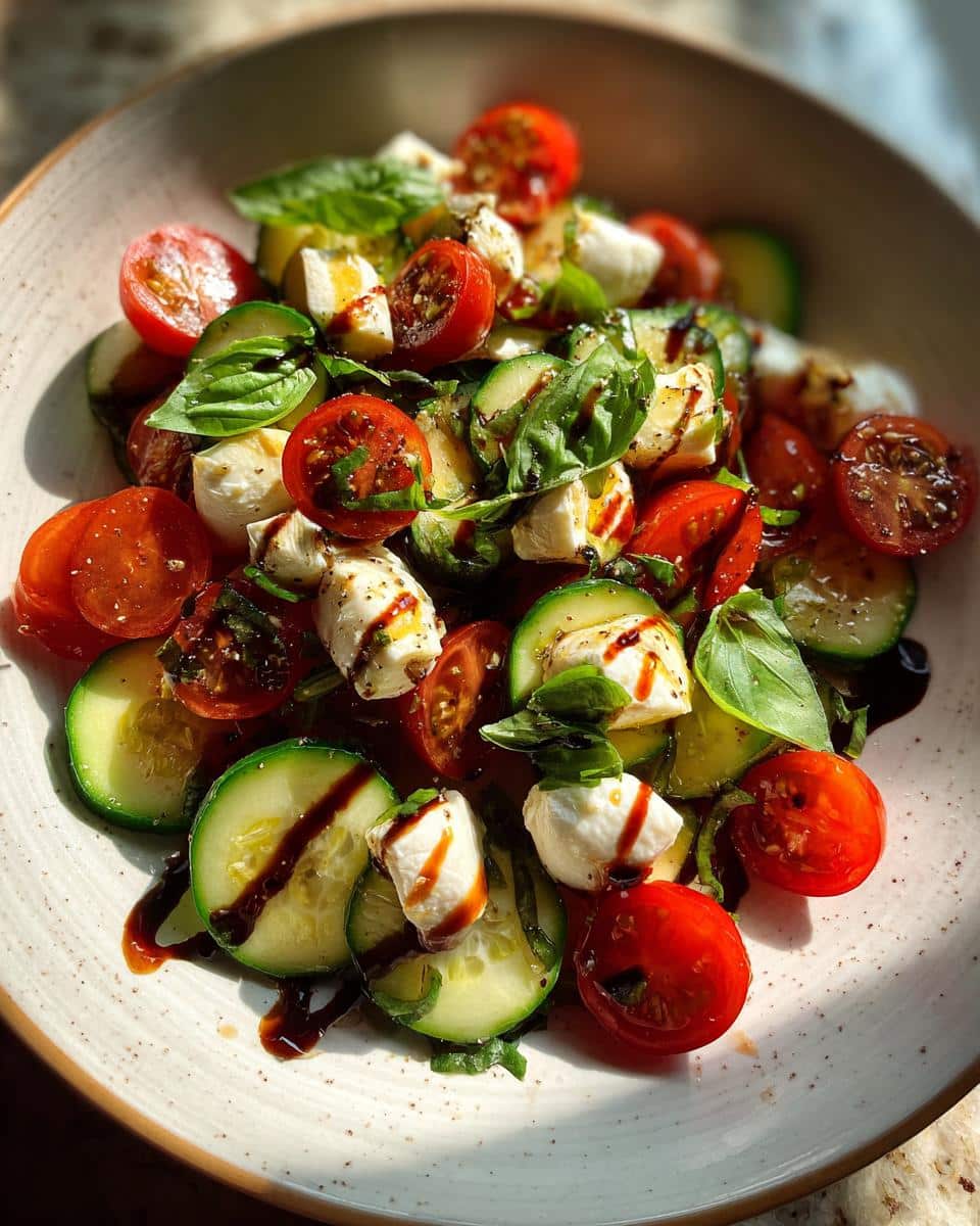 Refreshing Cucumber Caprese Salad