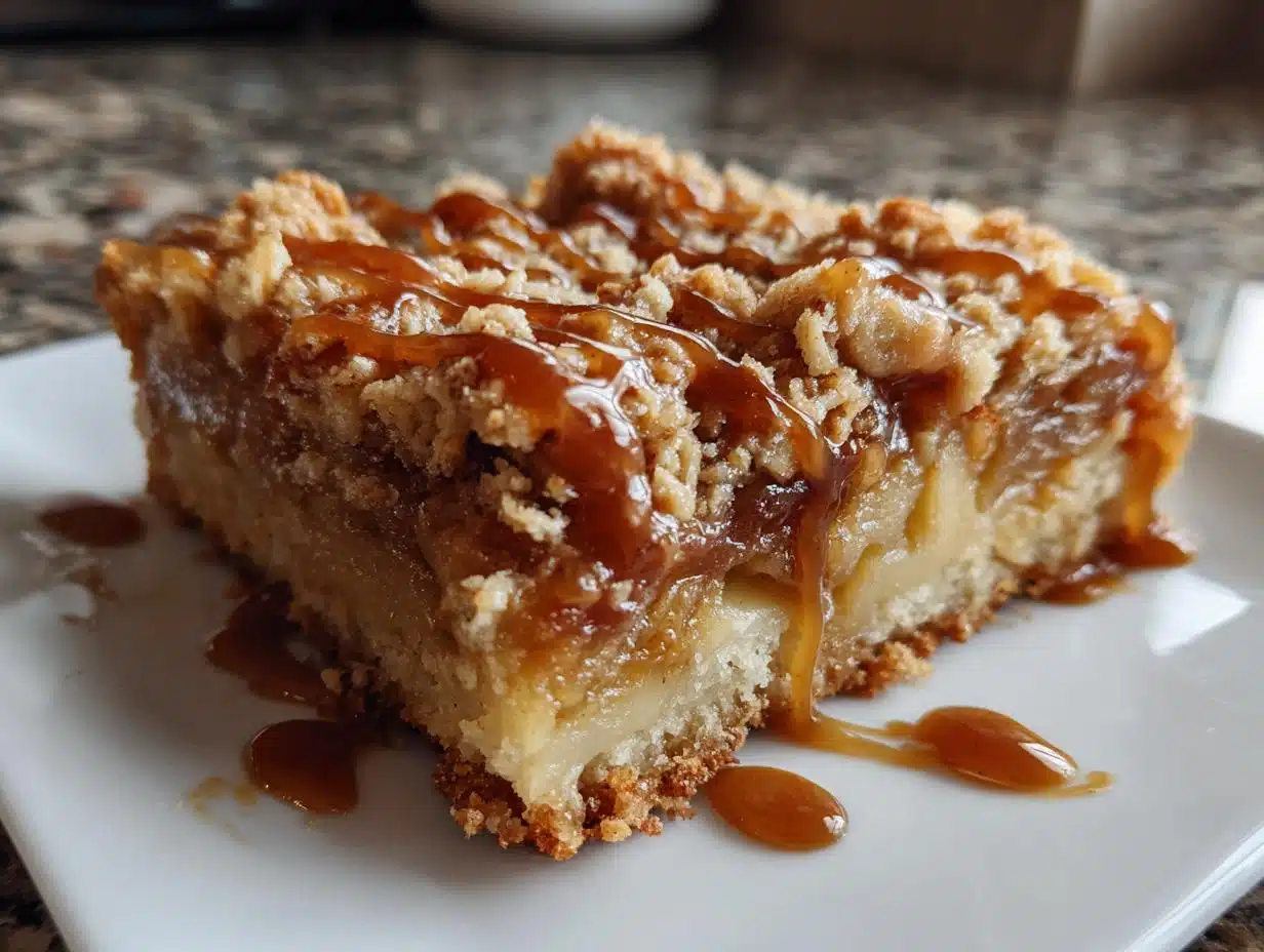 Salted Caramel Apple Crumble Bars