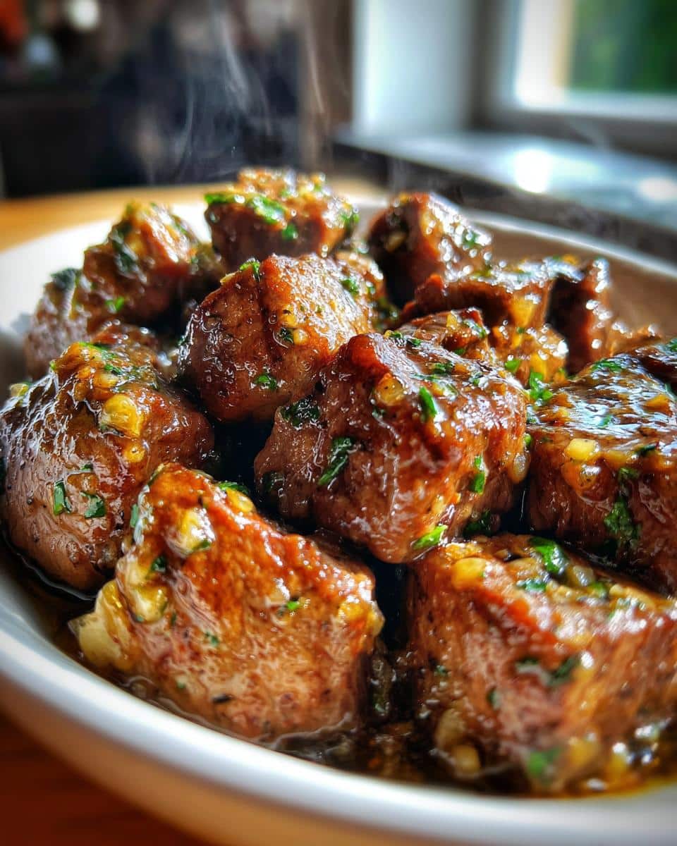 Slow Cooker Garlic Butter Beef Bites