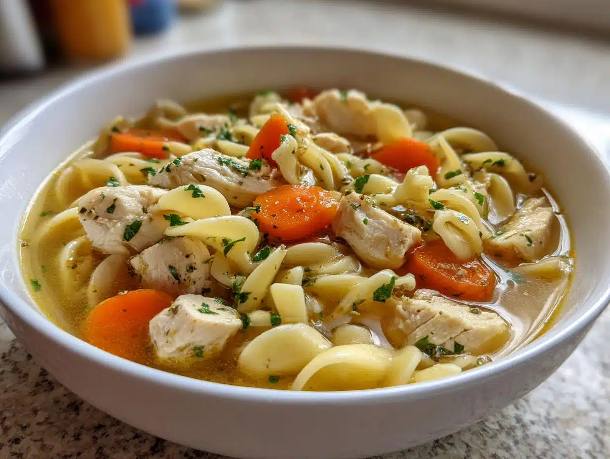 noodles chicken soup