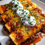 35-Min One Pan Cheesy Ground Beef Enchiladas - Irresistible! 8 one pan Cheesy Ground Beef Enchiladas
