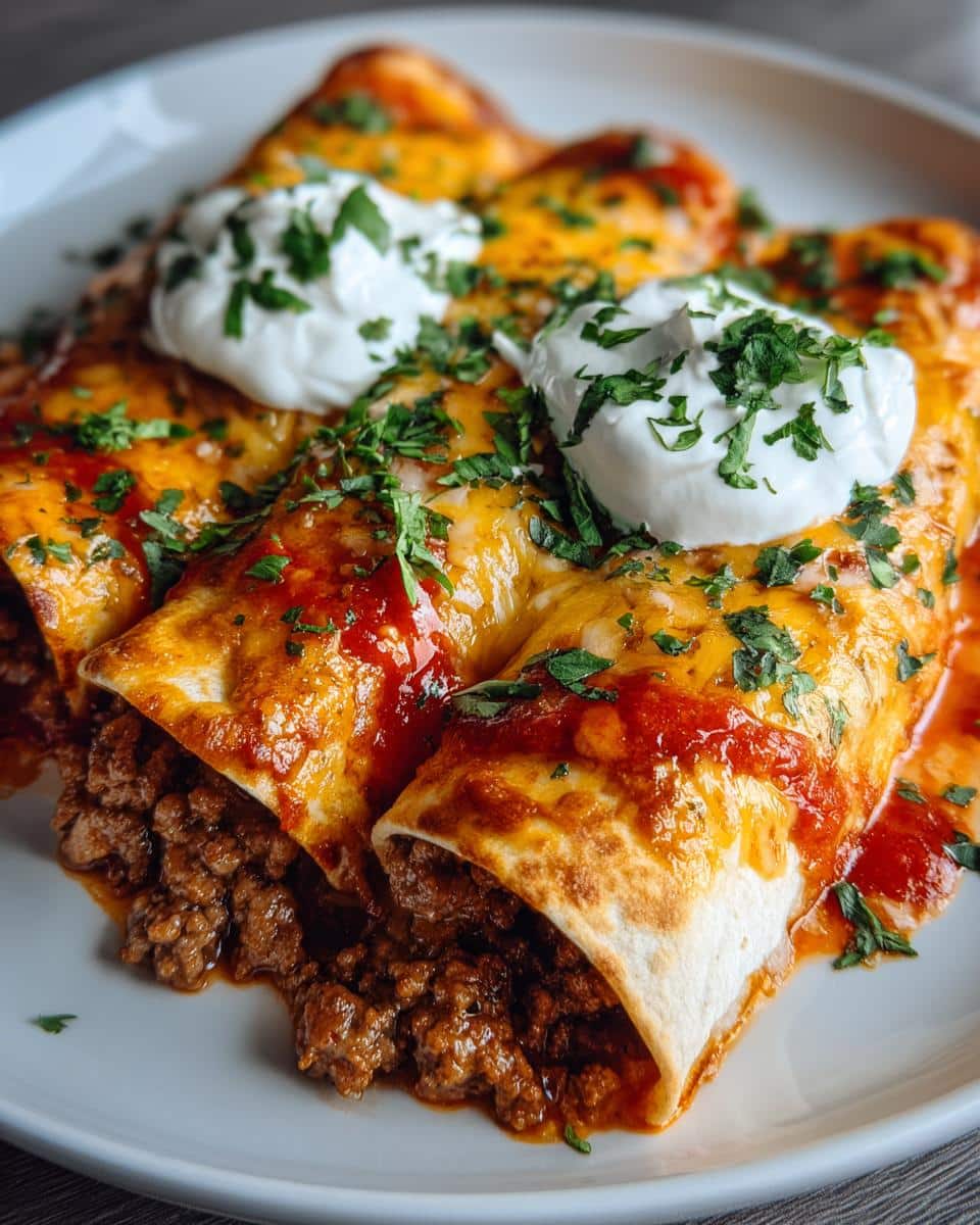 35-Min One Pan Cheesy Ground Beef Enchiladas - Irresistible! 7 one pan Cheesy Ground Beef Enchiladas - detail 3