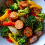 10 Minute Air Fryer Chicken Sausage and Veggies