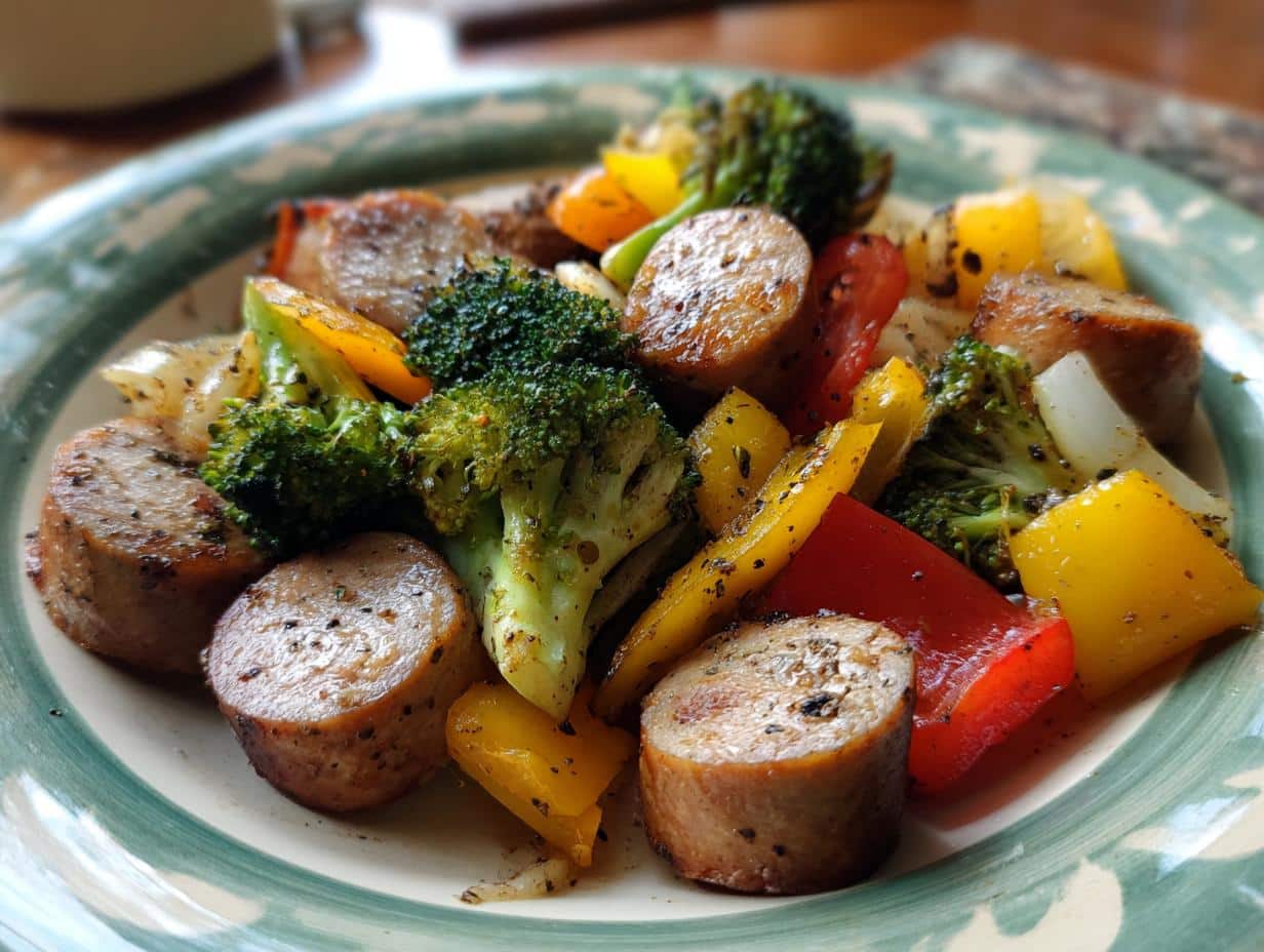 10 Minute Air Fryer Chicken Sausage and Veggies - detail 2