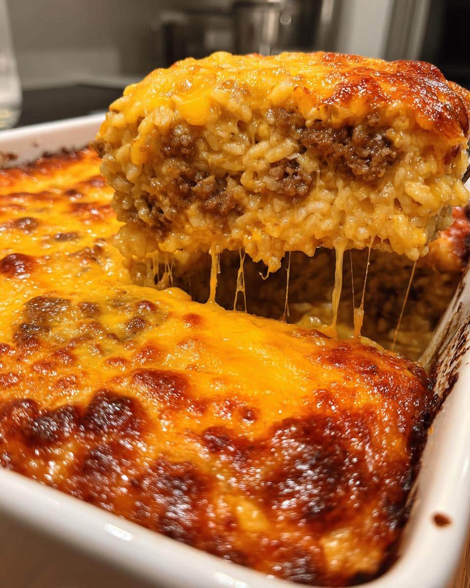 Cheesy Hamburger Rice Casserole - detail 1