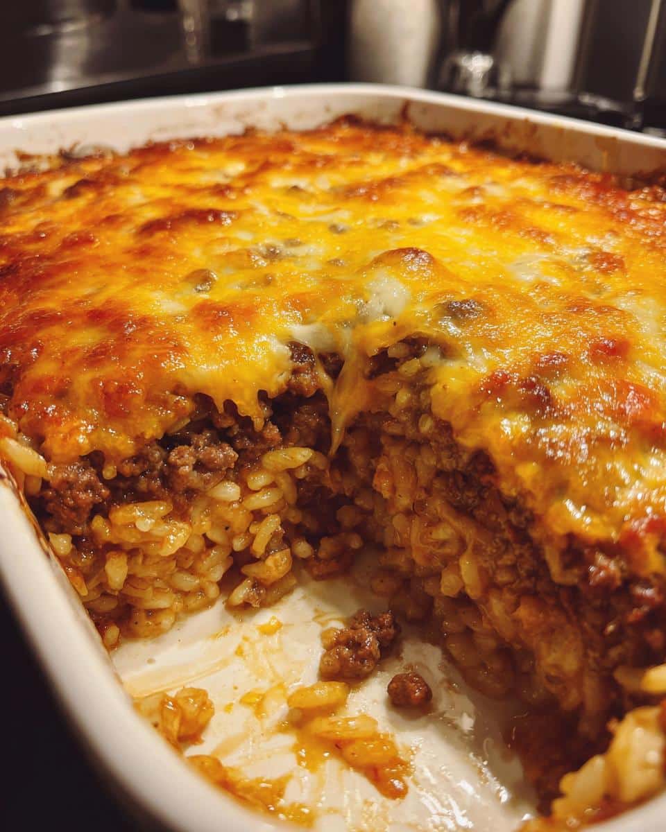 Cheesy Hamburger Rice Casserole - detail 2