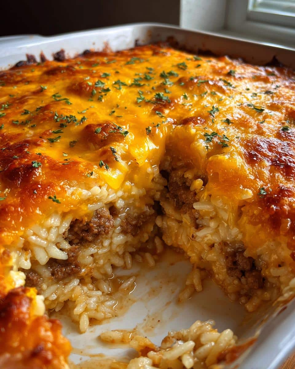 Cheesy Hamburger Rice Casserole - detail 3