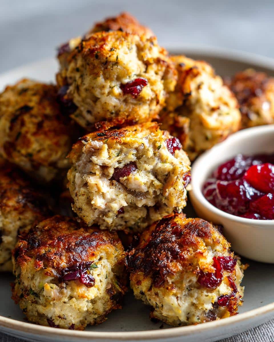 Cranberry Turkey Stuffing Balls - detail 1