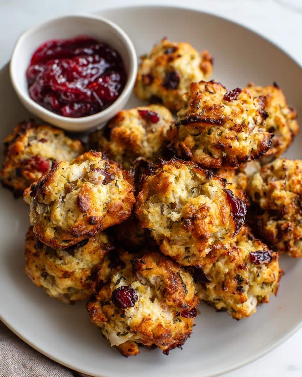 Cranberry Turkey Stuffing Balls - detail 2