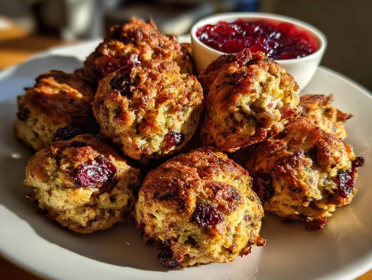 Cranberry Turkey Stuffing Balls