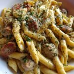 Creamy Chicken Sausage Pasta with Garlic and Parmesan
