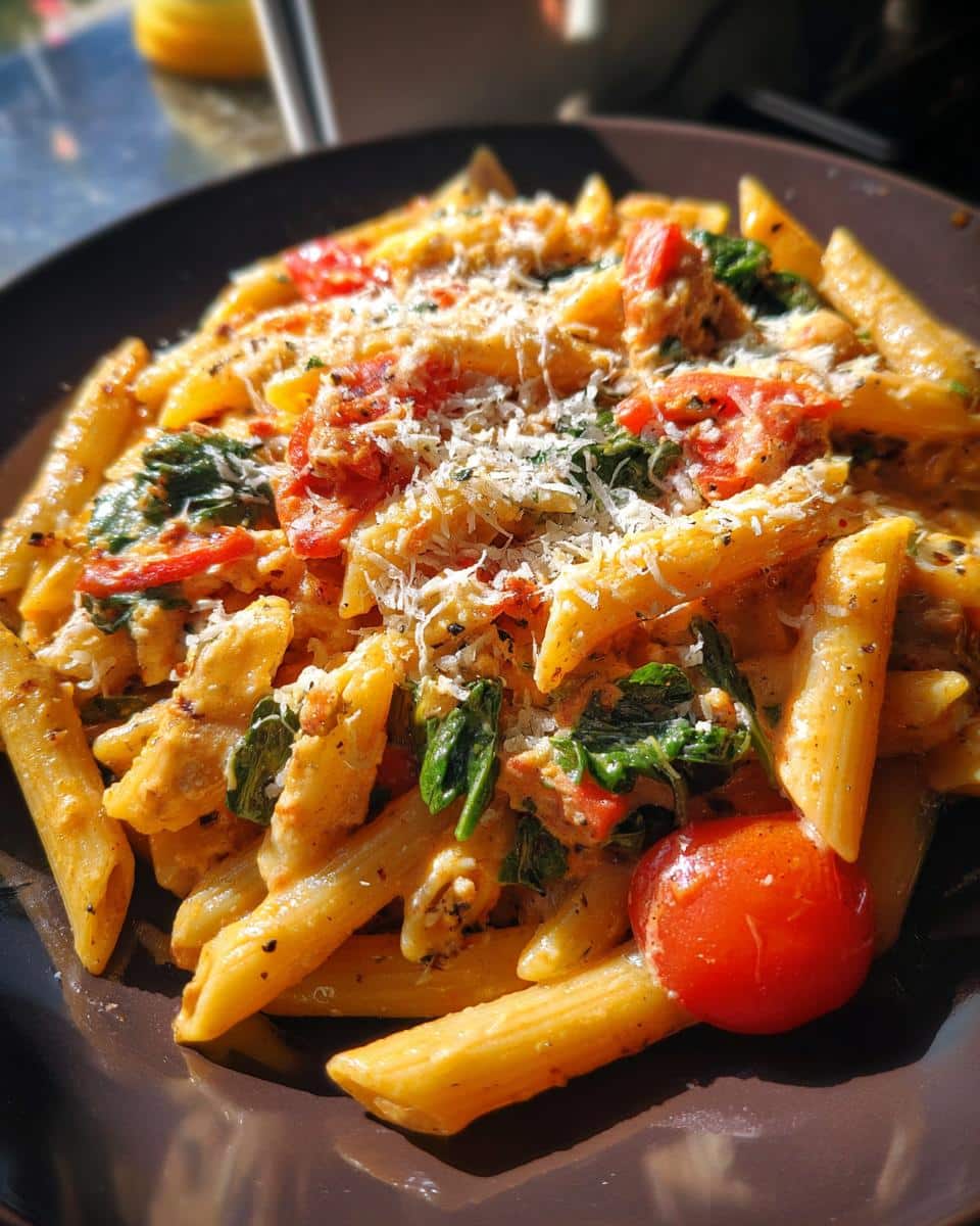 Creamy Chicken Sausage Pasta with Garlic and Parmesan - detail 3