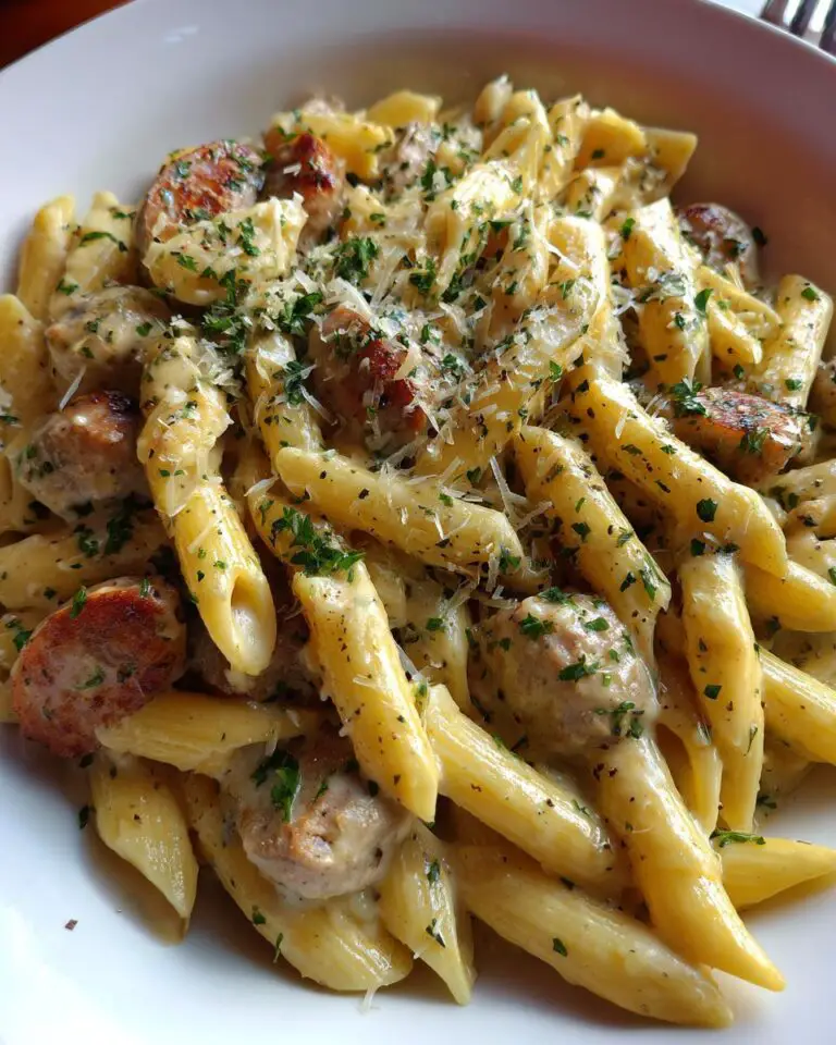 Creamy Chicken Sausage Pasta with Garlic and Parmesan