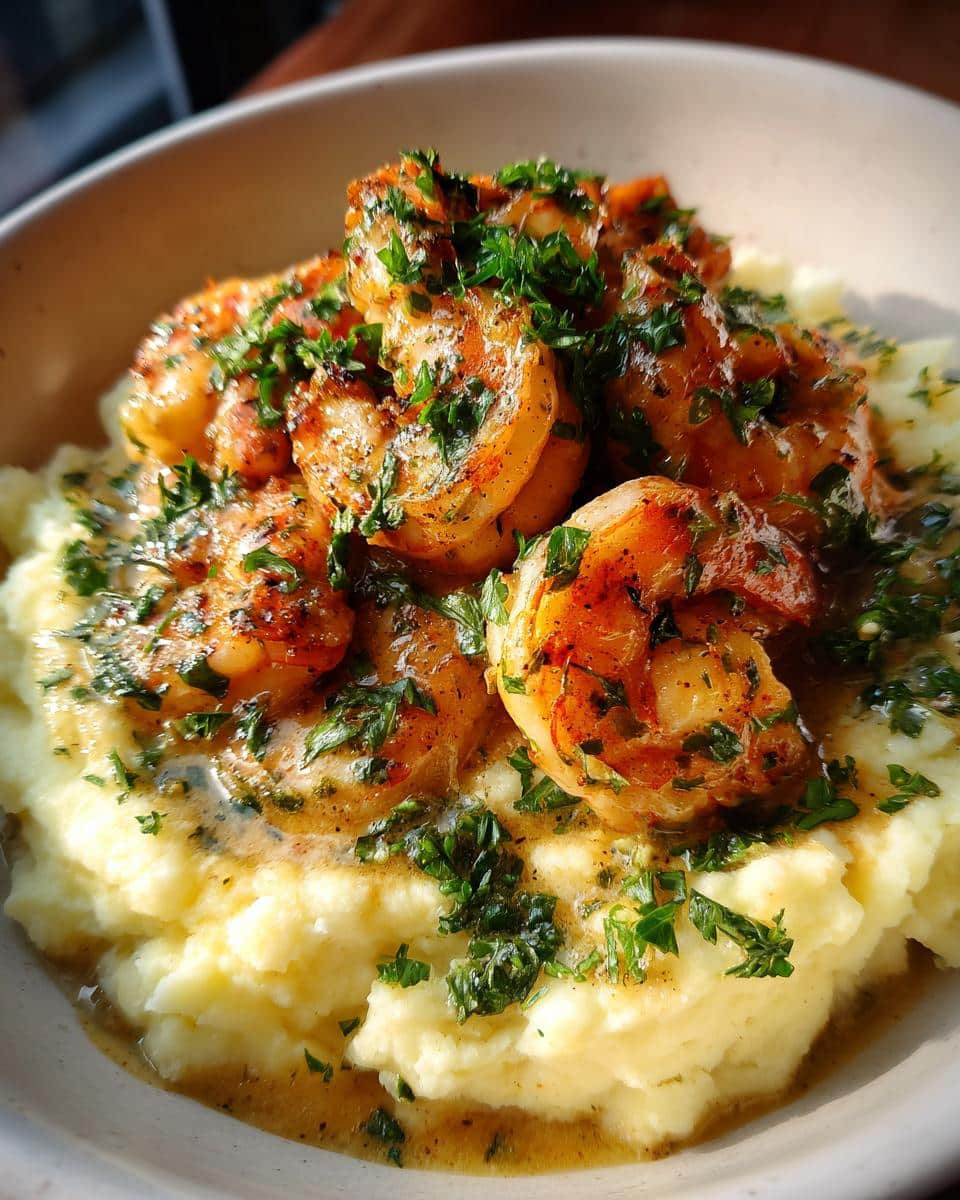 Creamy Garlic Shrimp Over Mashed Potatoes - detail 1