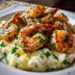 Creamy Garlic Shrimp Over Mashed Potatoes