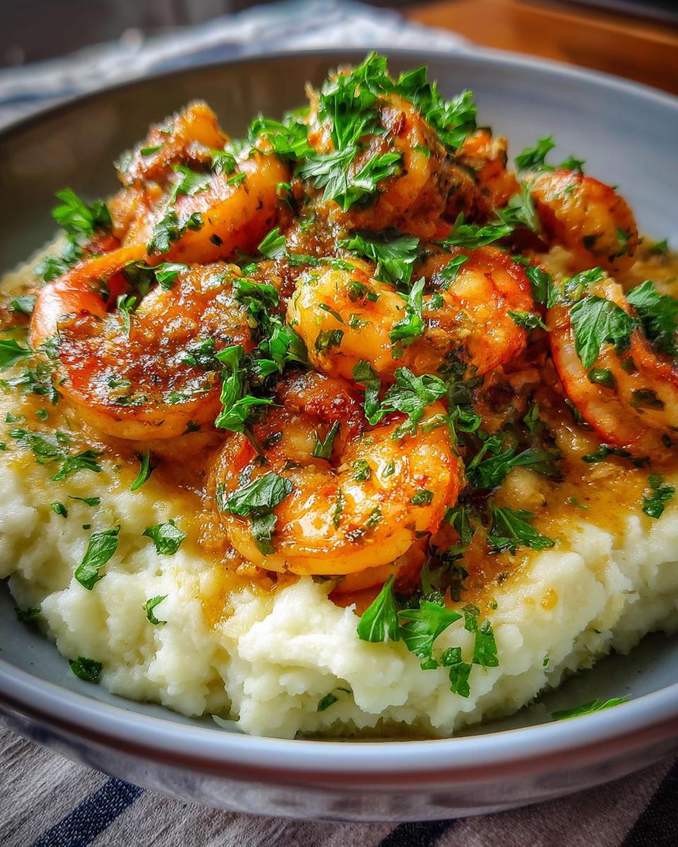 Creamy Garlic Shrimp Over Mashed Potatoes - detail 3