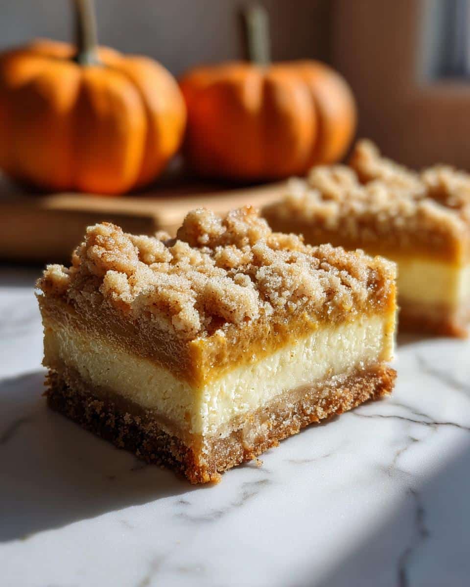 Delightful No Bake Pumpkin Cheesecake Bars - detail 2