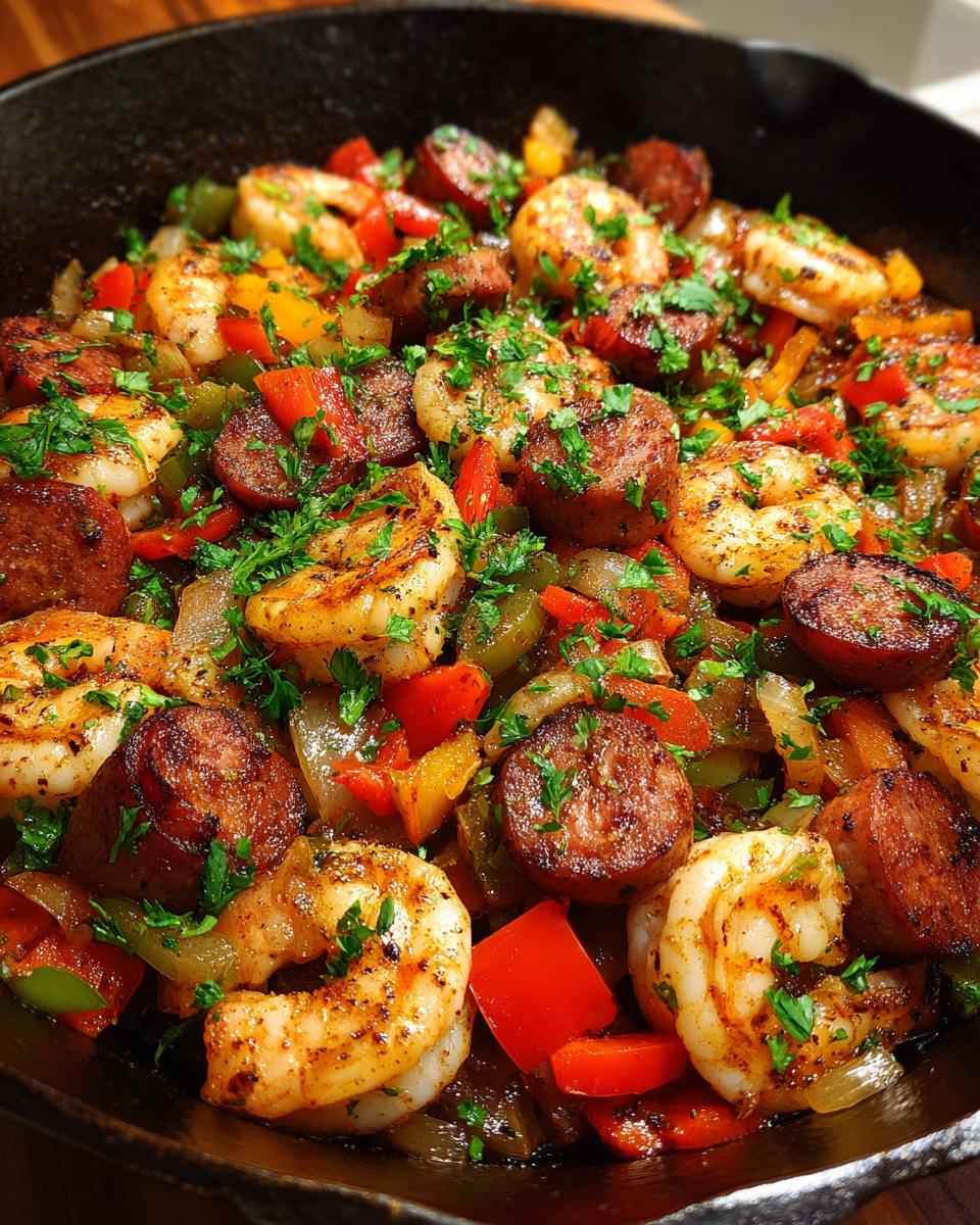 Easy Keto Shrimp and Sausage Skillet - detail 1