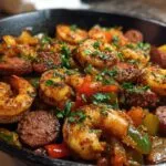 Easy Keto Shrimp and Sausage Skillet