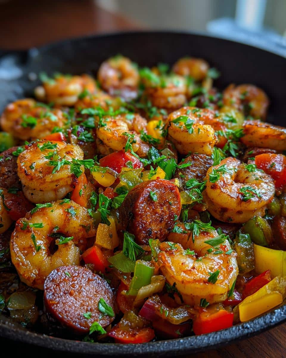 Easy Keto Shrimp and Sausage Skillet - detail 3