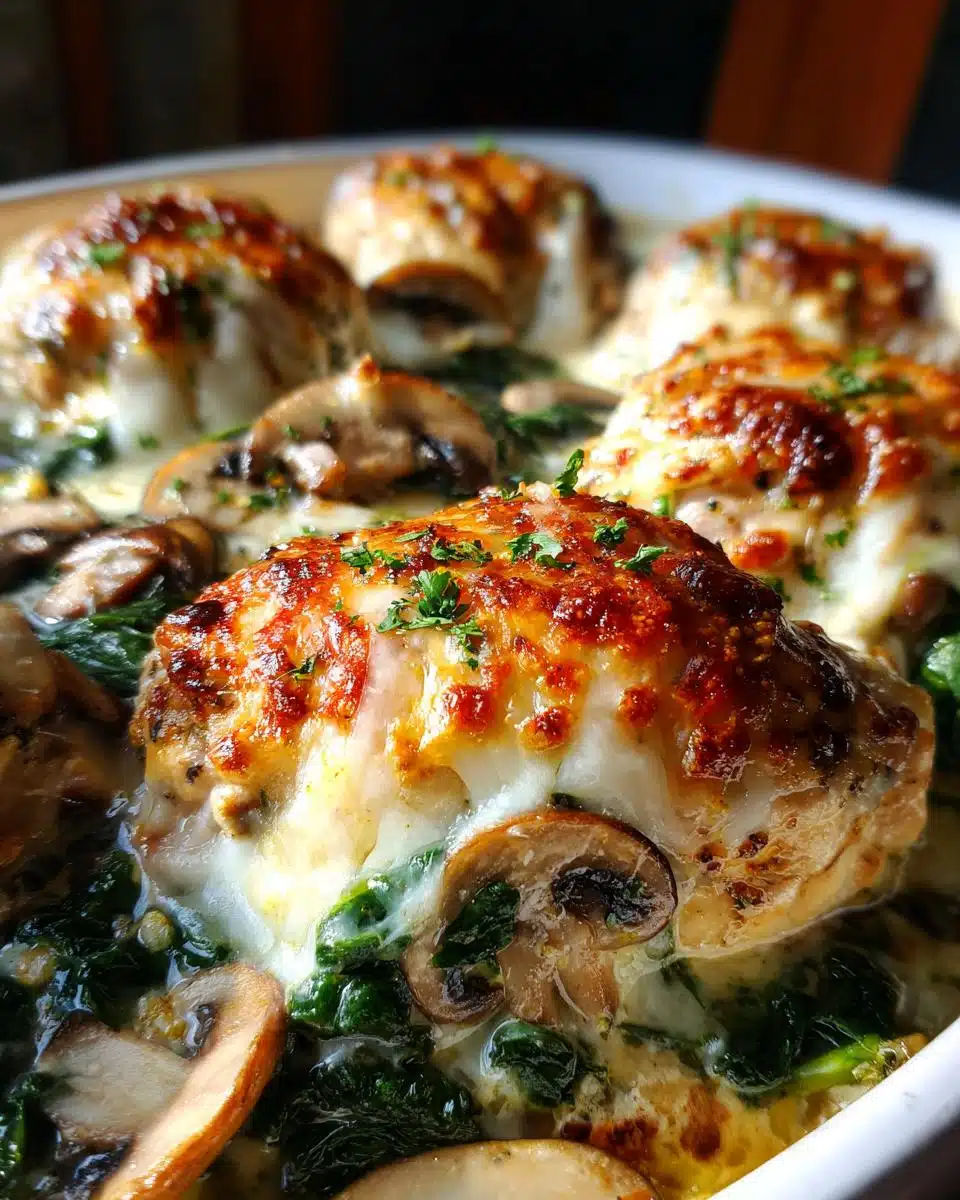 Easy Low-Carb Chicken Spinach Mushroom Bake - detail 1