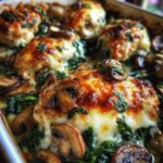 Easy Low-Carb Chicken Spinach Mushroom Bake