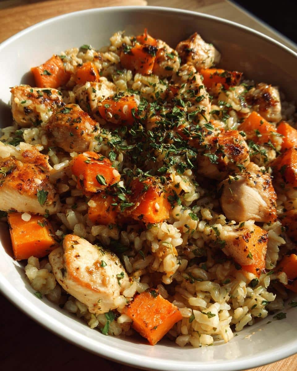 Healthy Chicken & Sweet Potato Rice Bowl - detail 1