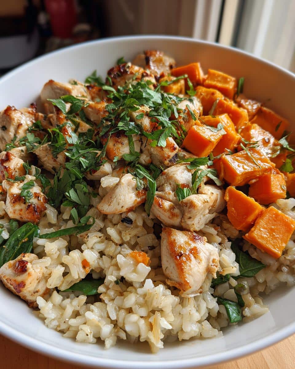 Healthy Chicken & Sweet Potato Rice Bowl - detail 2